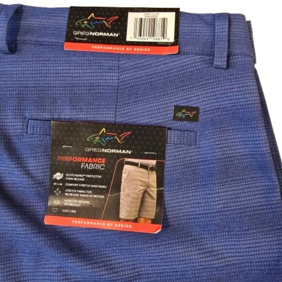 Greg Norman Mens Golf Shorts Sz 36 Performance Fabric Royal Blue Stretch - Picture 2 of 5
